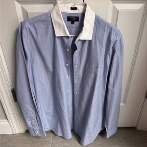 J. Crew Blue Dress Shirt with White Collar